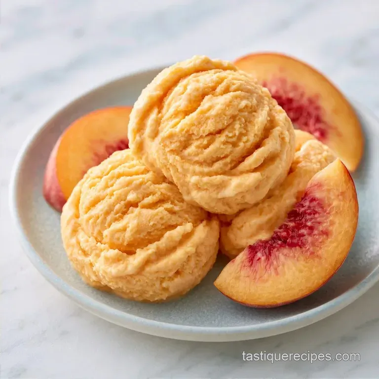 Homemade Peach Ice Cream with Fresh Peaches