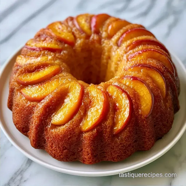 Tender Fresh Peach Bundt Cake