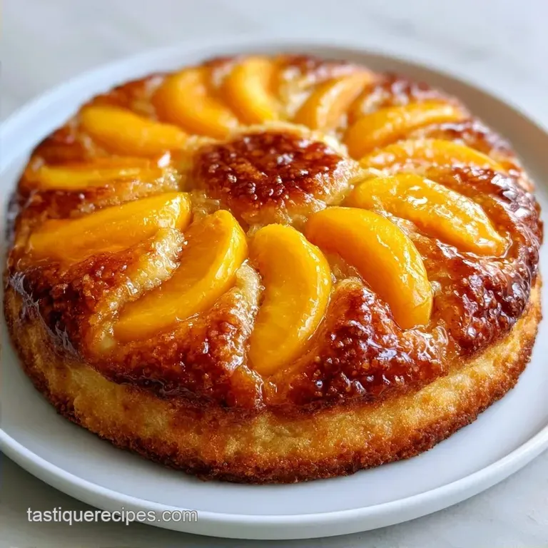 Fresh Peach Cake with Cinnamon Sugar Glaze