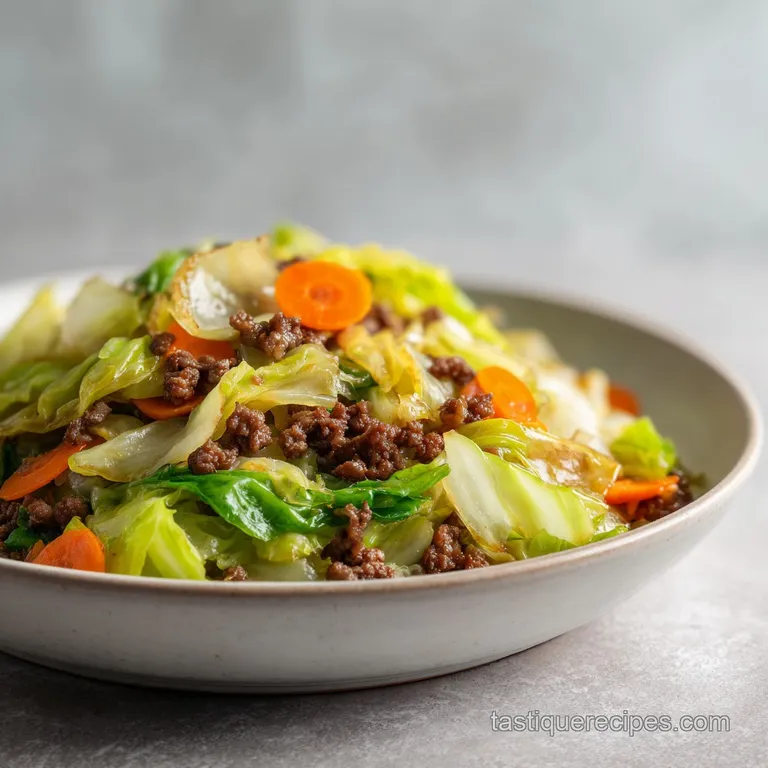 Ground Beef and Chopped Cabbage: Savory Skillet