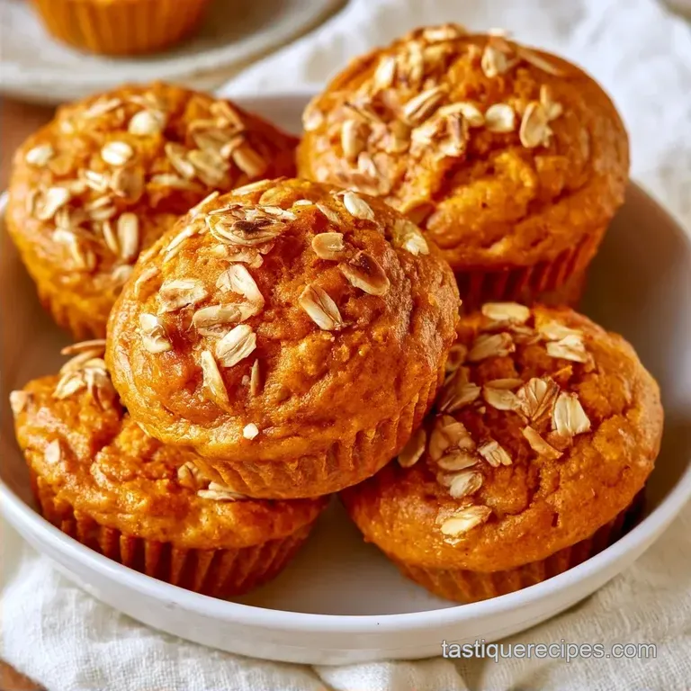 Pumpkin Oatmeal Muffins Healthy with Oat Flour