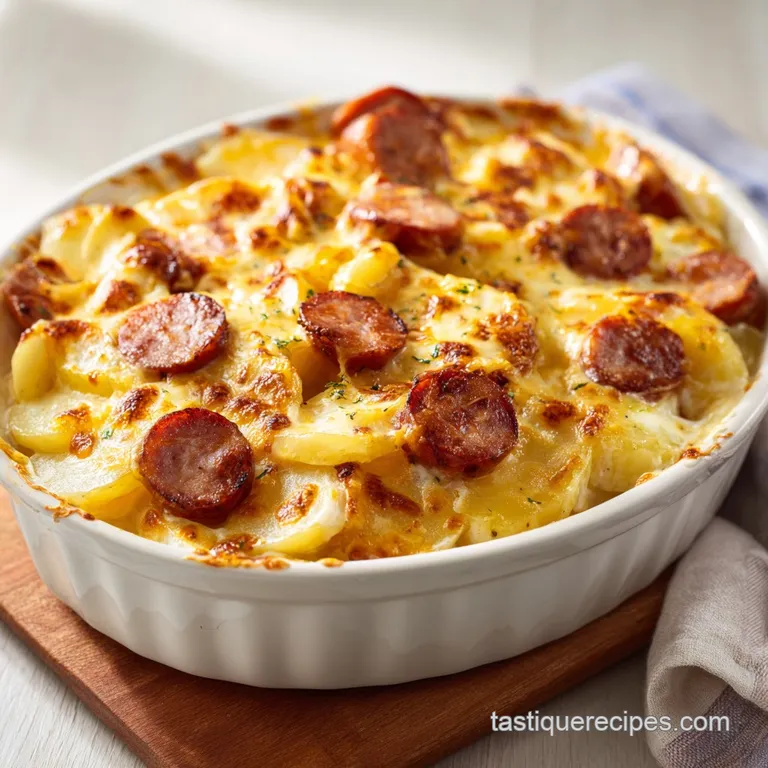 Kielbasa Potato Casserole: Creamy and Golden