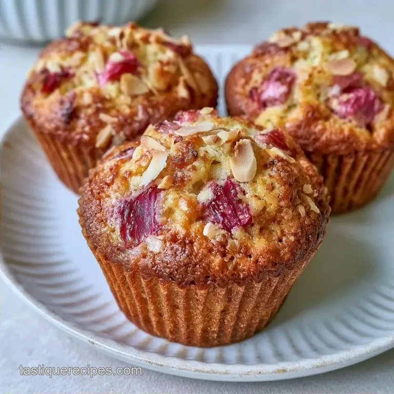 Low Sugar Rhubarb Muffins: Tender and Tart