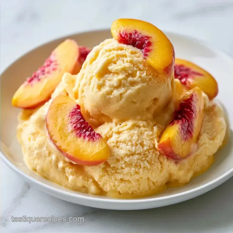 Healthy Peach Frozen Yogurt with Greek Yogurt