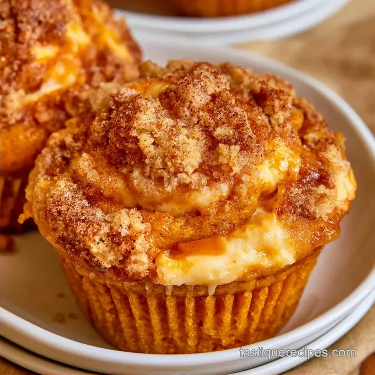 Pumpkin Cream Cheese Muffins with Cinnamon Streusel