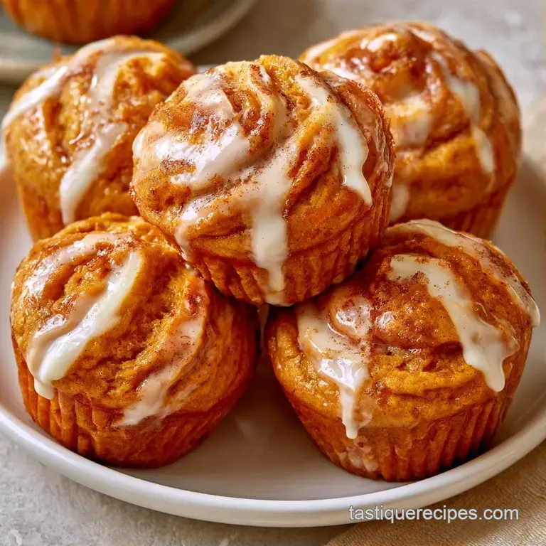 Two orange-hued spiced cakes topped with creamy white frosting swirls on a minimalist white porcelain plate.