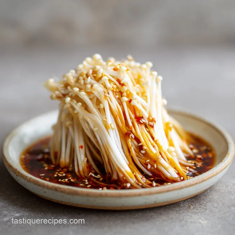 Spicy Enoki Mushrooms: Quick Garlic Glaze