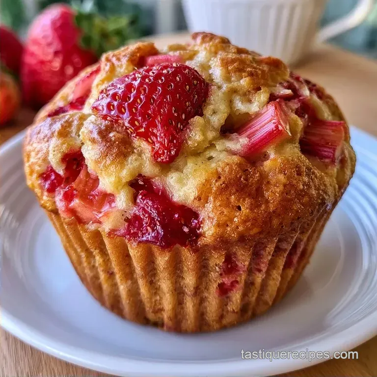 Old Fashioned Buttermilk Strawberry Rhubarb Muffins