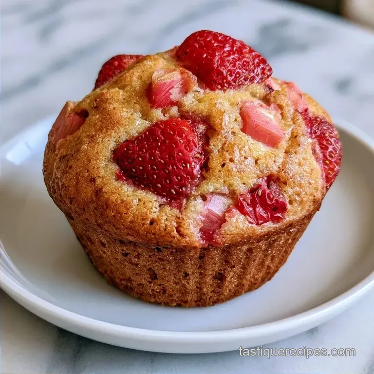 Tender Strawberry Rhubarb Muffins