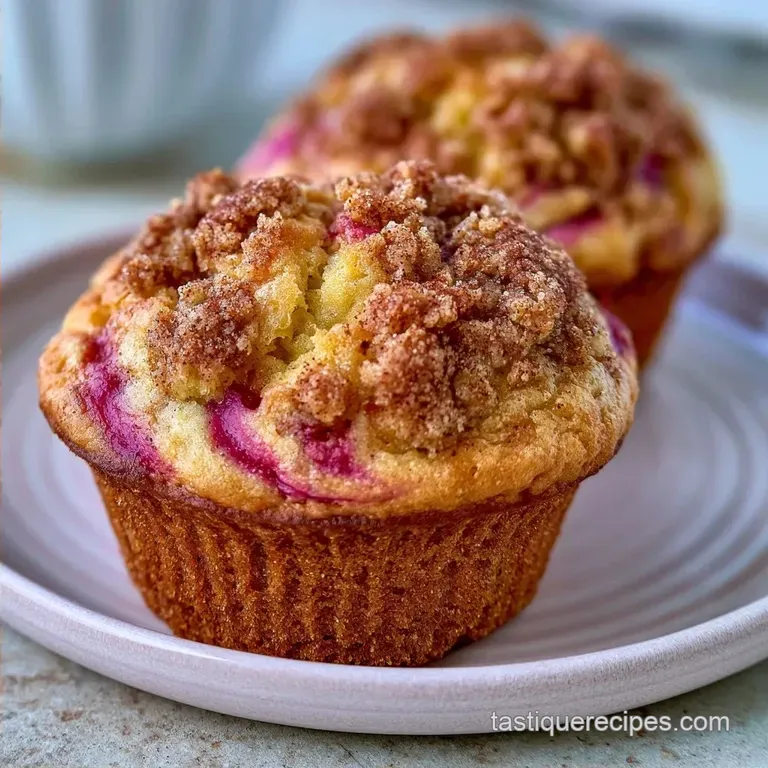 Streusel Topped Rhubarb Muffins with Cinnamon