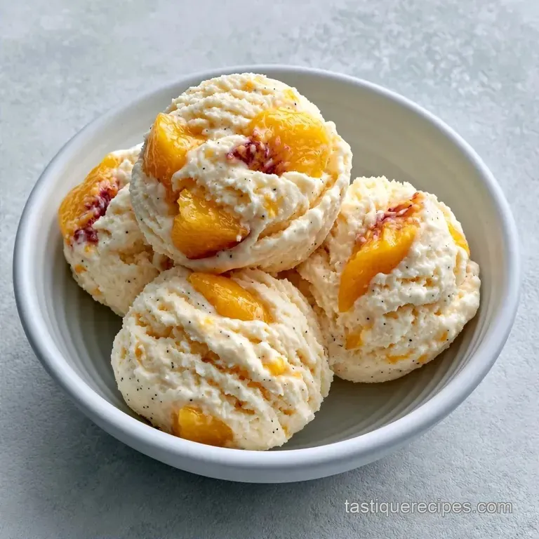 Creamy Vanilla Bean Peach Ice Cream
