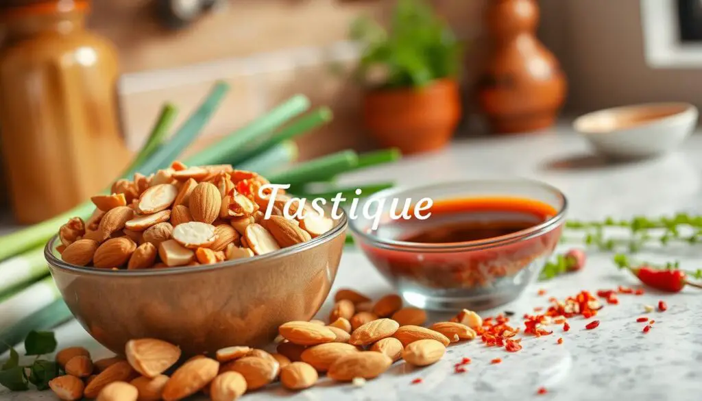 chopped almonds and asian sauce recipe