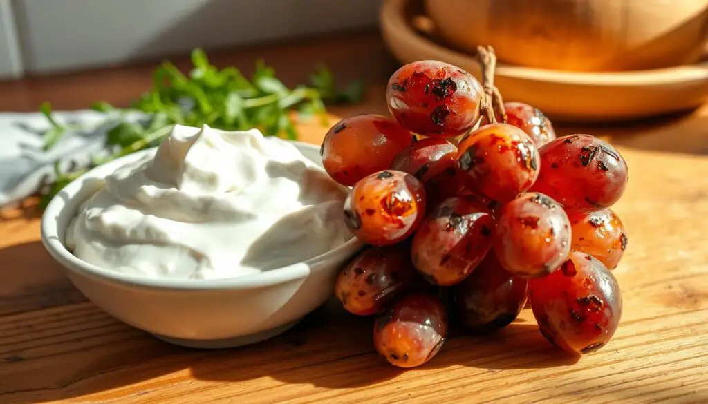 sour cream burnt grapes recipe